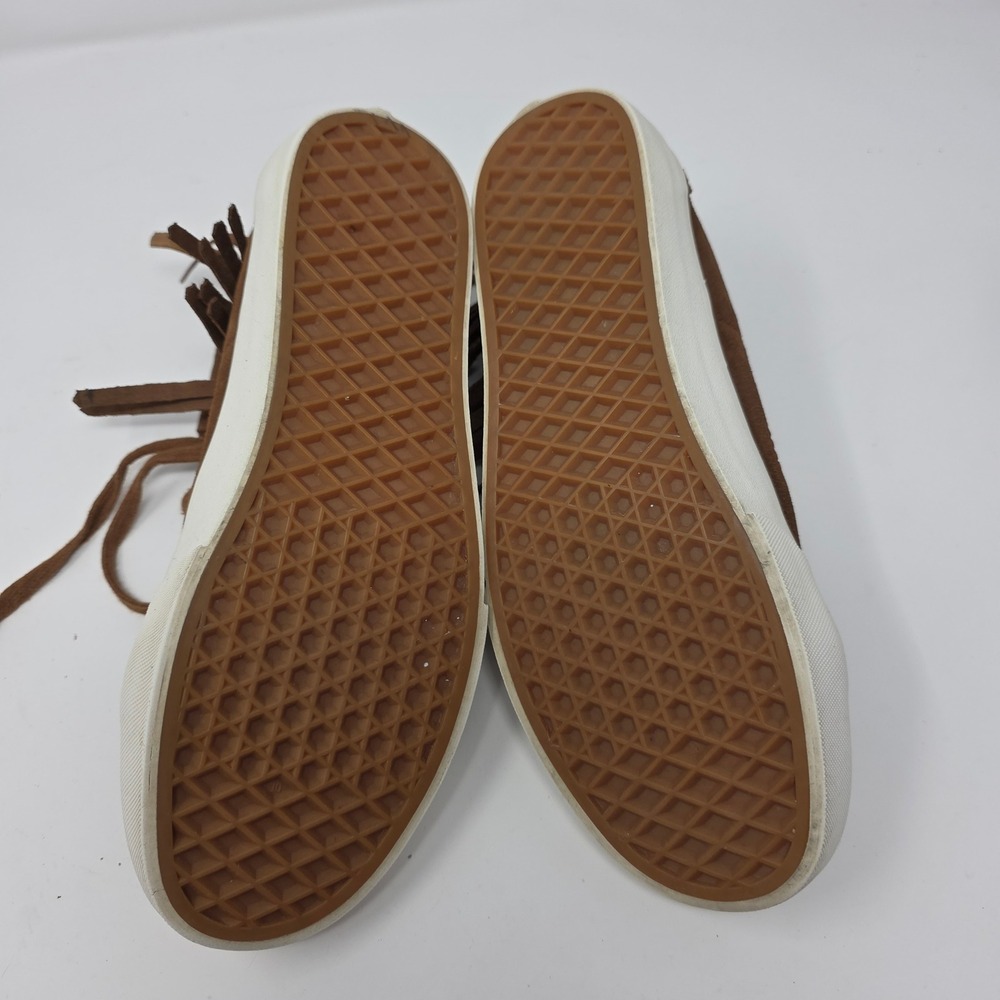 Vans Sk8 Hi Moc Womens 9 Mens 7.5 Brown Suede Fringe High Top Skateboard Shoes - Picture 9 of 9